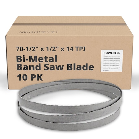 Powertec 70.5 in L, 1/2 in W, 14 TPI, Bi-Metal, 0.025 in Thick, 10 PK 13240-P10